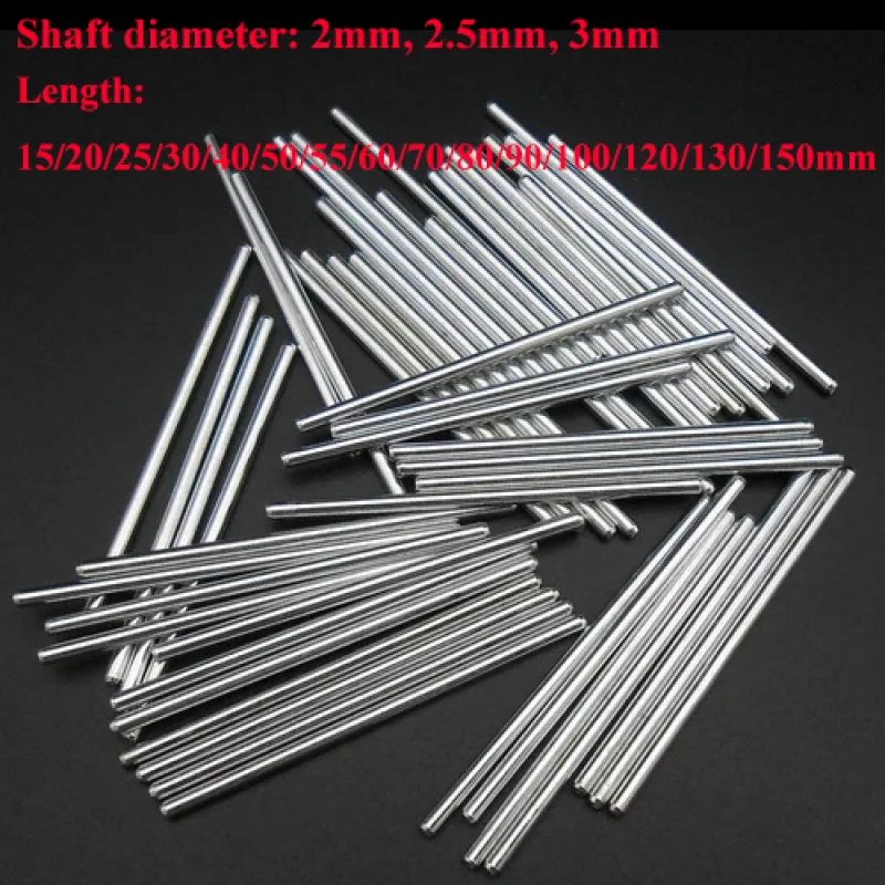 

Iron Transmission Shaft Dia 2mm/2.5mm/3mm for DIY Motor Drive Toy Model Gear Drive Short Axle Length 15mm-150mm