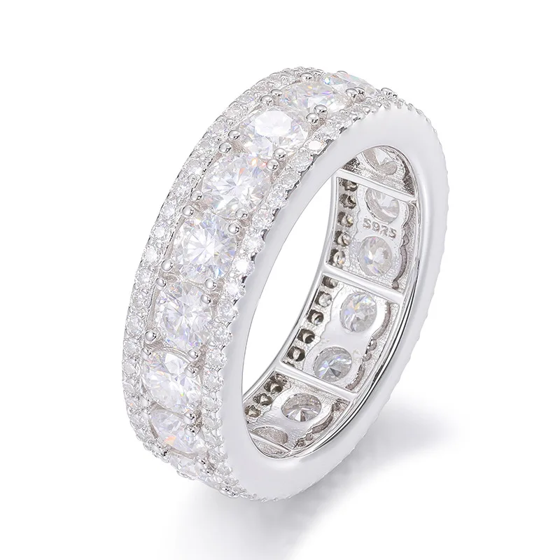 S925 sterling silver moissanite ring exquisite circle trendy light luxury ring jewelry for men and women elegant light luxury Valentine's Day/commemorative gift birthday gift holiday gift unique jewelry