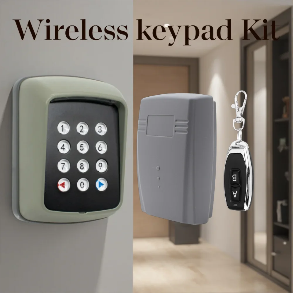 

433MHz Access Keypad Control System Wireless Keypad Password Switch Kit for Entry Gate Garage Door Opener