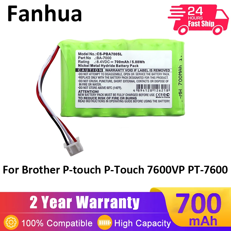 Fanhua 8.4V 700mAh Battery For Brother P-touch, P-Touch 7600VP ,PT-7600 Label Printer，PT-7600