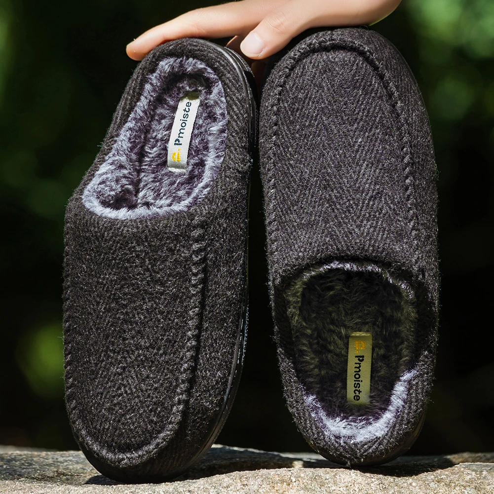 Winter-Herren-Hausschuhe mit TPR-Sohle, rutschfest, weich und bequem, aus Memory-Schaum, für den Wohnbereich, Freizeitschuhe.