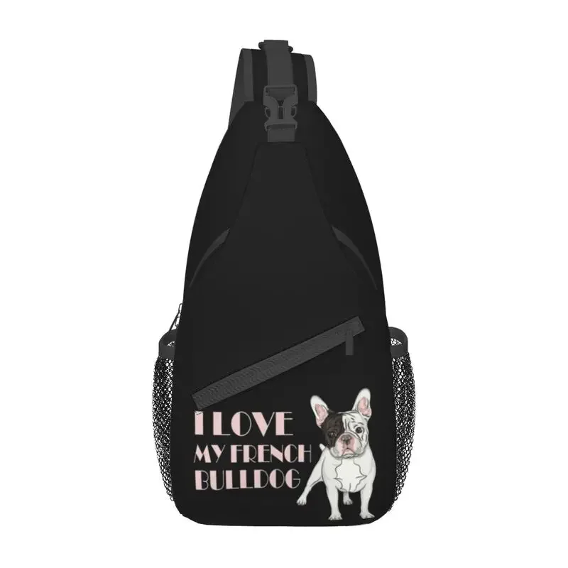 Fashion French Bulldog Sling Crossbody Backpack Men Pet Puppy Dog Animal Frenchie Shoulder Chest Bags for Travel Cycling