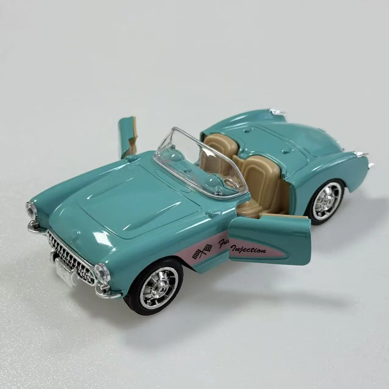(Wellpappenschachtel) Maßstab 1:36, Vintage-Konvertible im Stil eines Spielzeugautos, leistungsstarke Feder, Metallguss, Jungenspielzeug, das beste Geschenk. – Detail 11