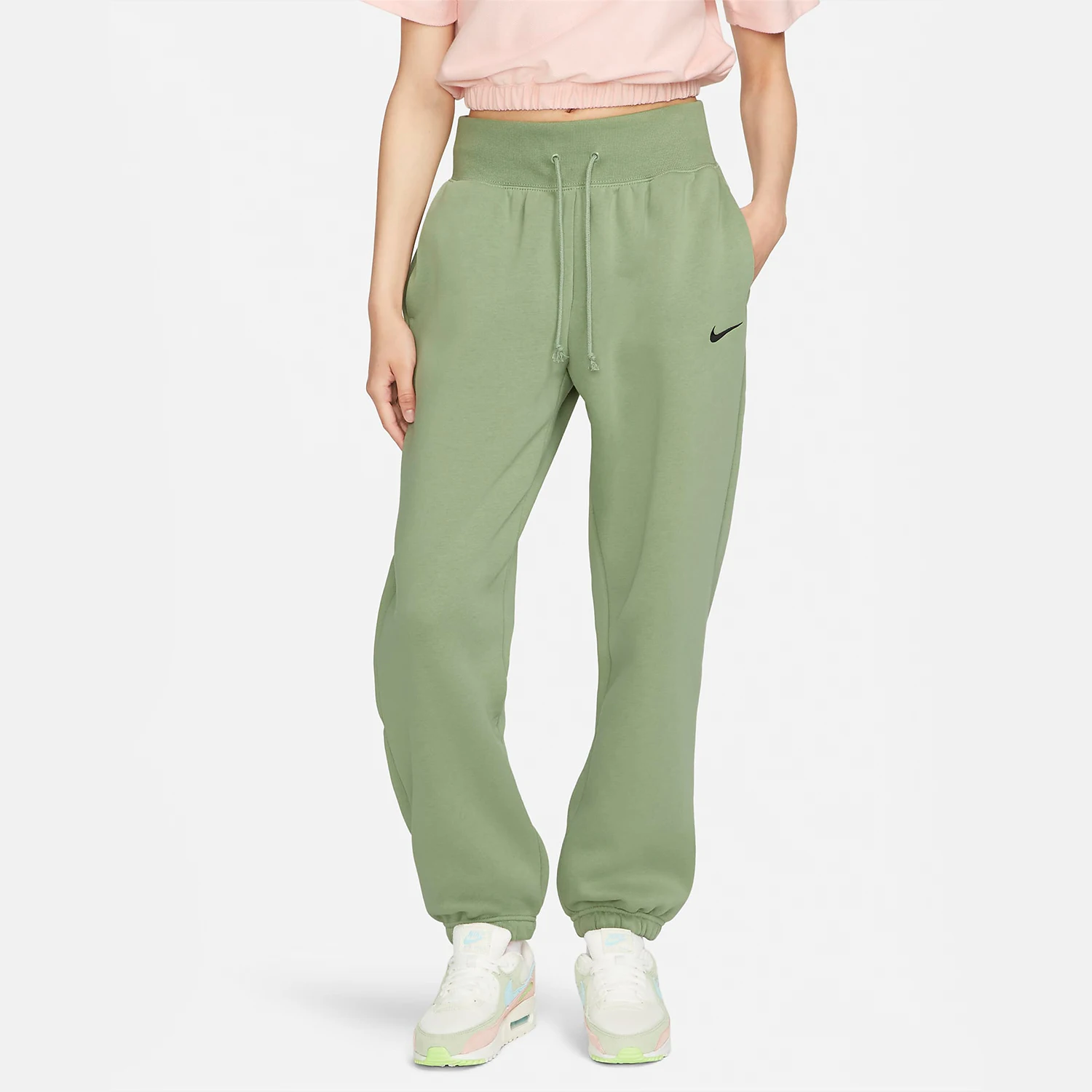 

Nike Official Genuine New Women's High-Waist Tie-Down Fleece-Lined Warm Sports Pants DQ5888-386