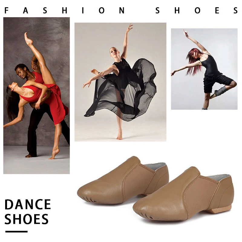 Genuine Leather Jazz Dance Shoes Women Girls Tan Black Dancing Ballet Shoes for Adults Boys Ballet Shoes Dance Sneakers Men