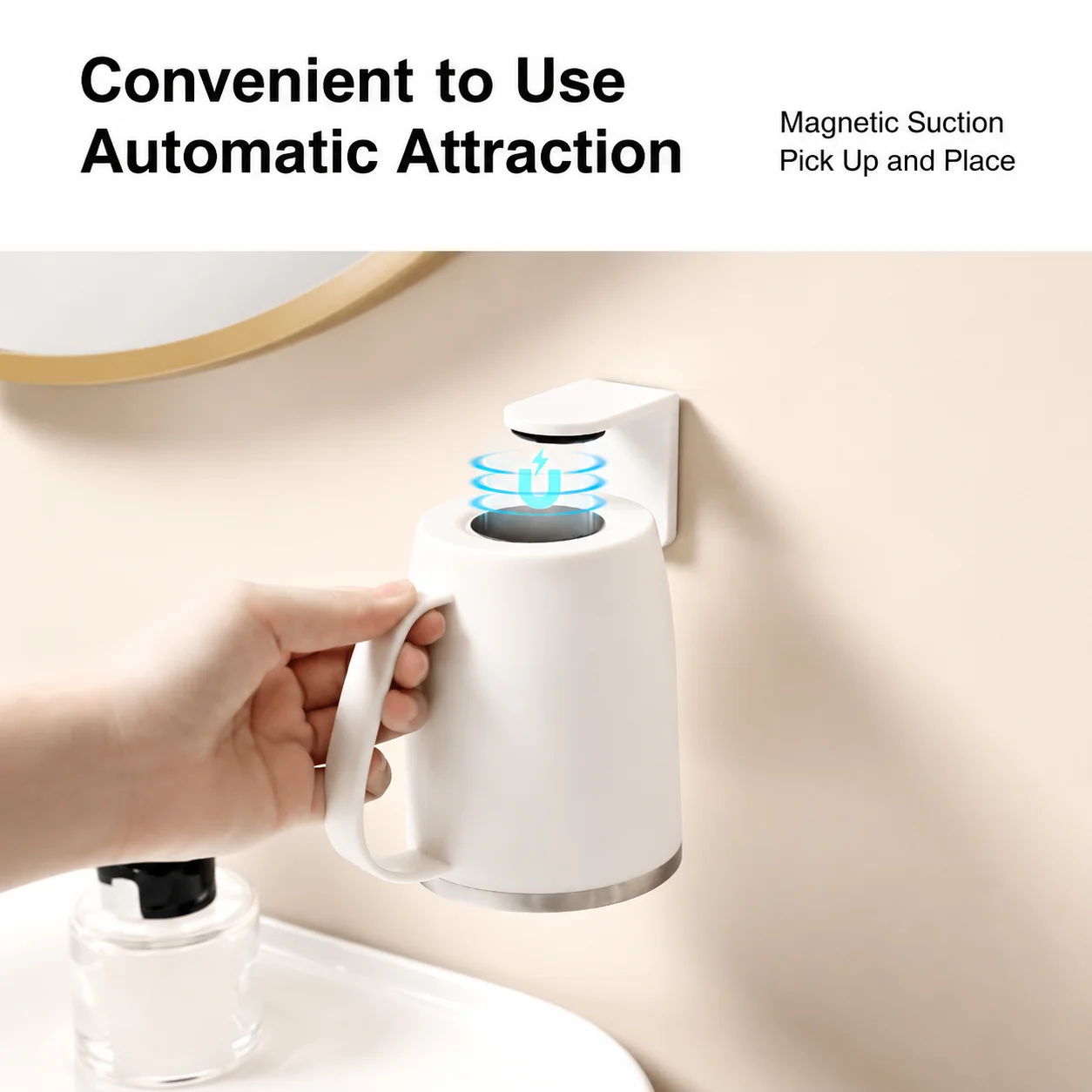 Magnetic Wall-mounted Toothbrush Holder 304 Stainless Steel Cup_voghion.com