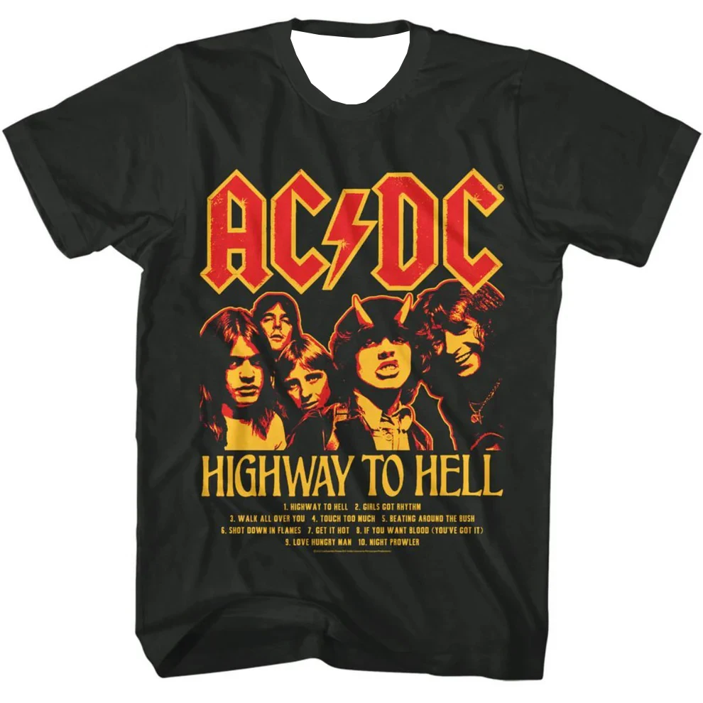 

Men's Trend Letter ACDC 3D Printed Urban Fashion Short Sleeve T-Shirt Breathable Quick Dry Casual Comfortable Crew Neck T-Shirt