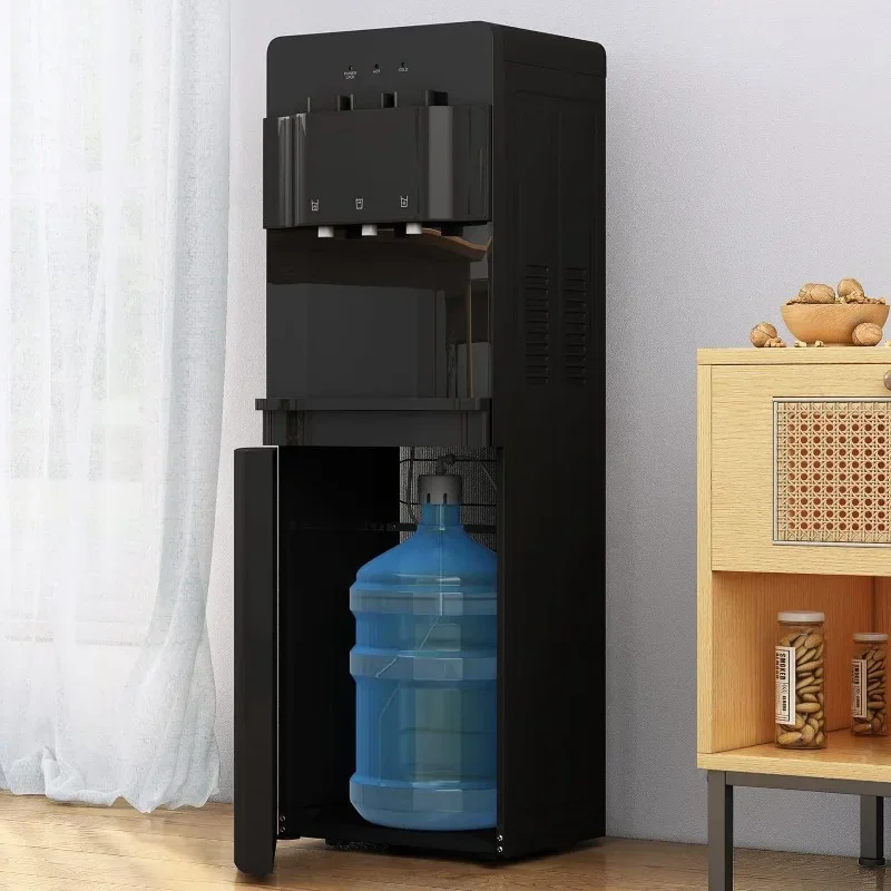 Muhub Bottom Loading Water Cooler Dispenser, 3 Temperature Settings - Hot, Cold & Room Water, Holds 3 or 5 Gallon Bottles