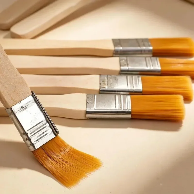 Paint Brushes Set Nylon Soft Bristle Wooden Handle Brushes for Oil Painting Dusting Watercolor Cleaning Hand Tools Wholesale