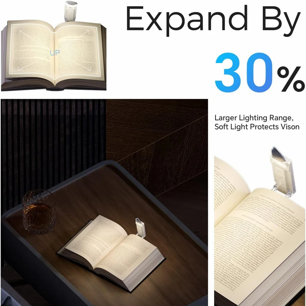 Book Reading Light Bed Book Light LED Rechargeable Clip on Book Read Light Portable Night Ligh Adjustable Bookmark Book Lights