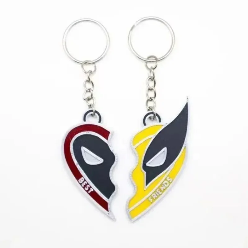 Wolverine Best Friends Keychain Superhero Couple Keychain Heart Pendant Friendship Matching Gifts for Unisex