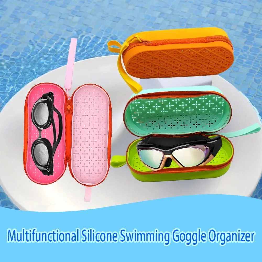 MJYIWANG Étui de protection souple en silicone pour lunettes de natation, boîte respirante pour équipement de natation, produits pour étudiants