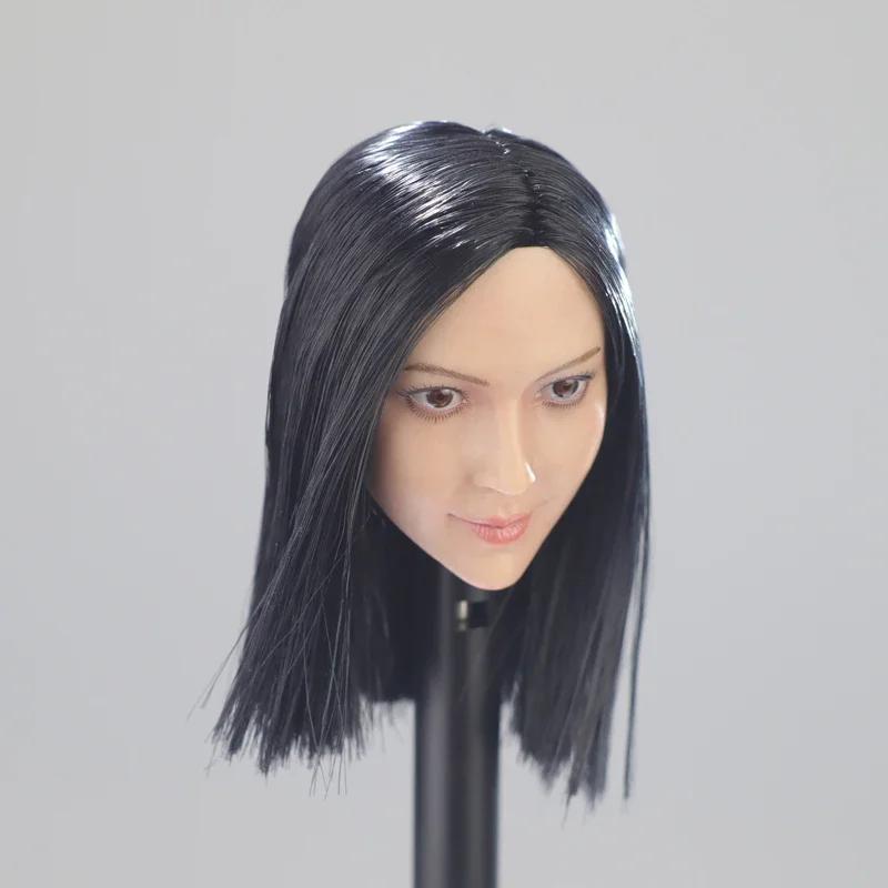 In Stock 1/6 Scale Female Soldier Asian Movie Star Head Sculpt Black Long/short Hair Head Played for 12