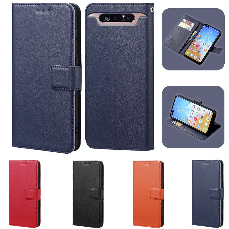 Phone Stand Holder For Samsung Galaxy A80 GalaxyA80 A 80 SM-A805F A805 A805F A90 4G Leather Cover Flip Case Wallet Clip