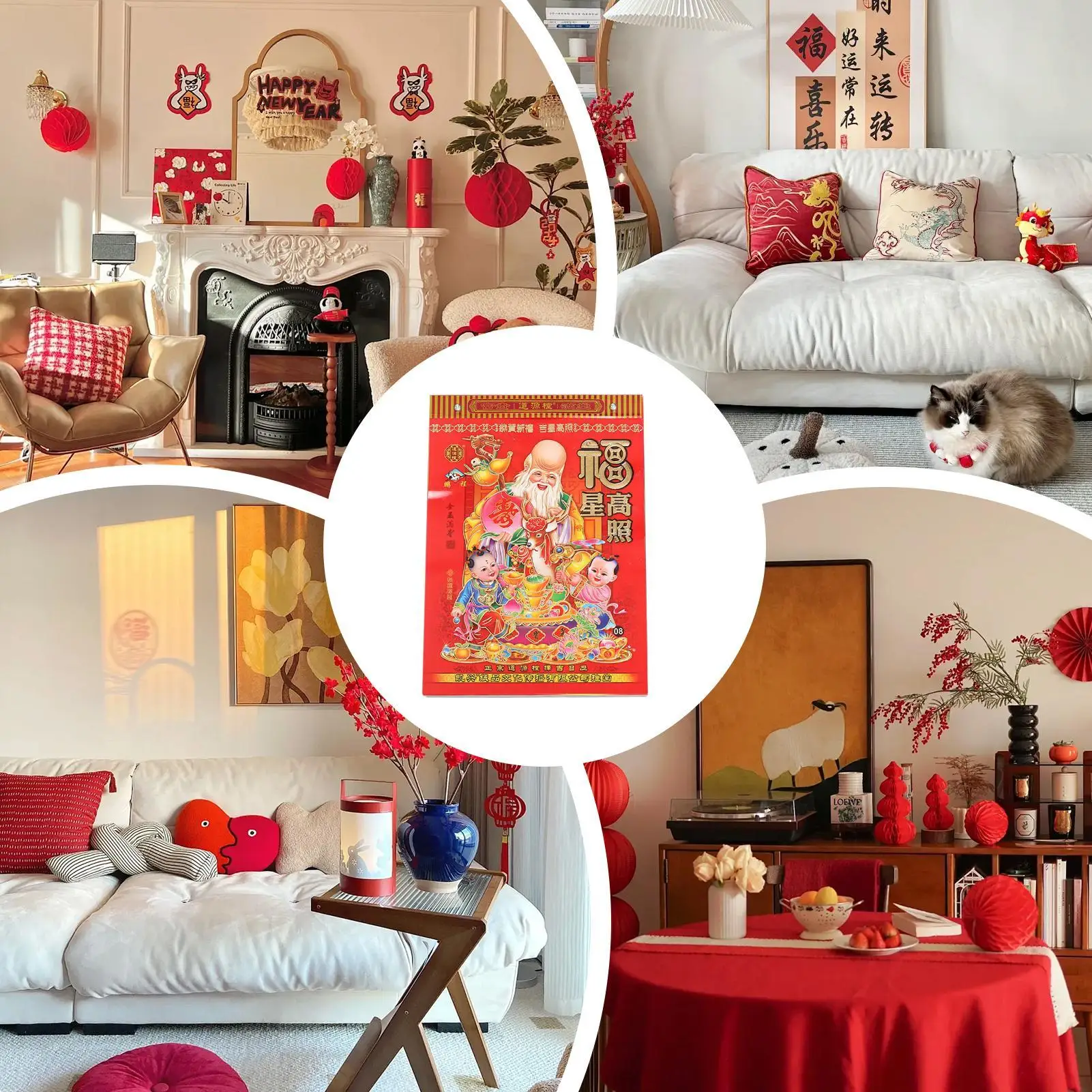 

Настенный календарь на 2026 года, традиционный планировщик лошади, лунный календарь на год лошади для планирования, планирования встреч