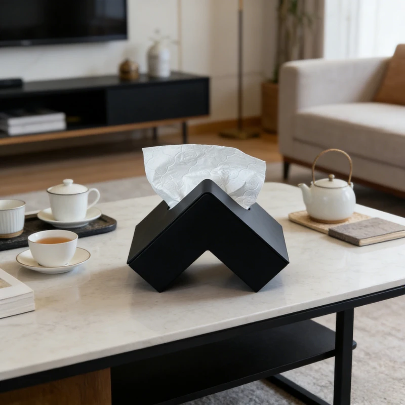 Creative Tissue Box Living Room Solid Color Right Angle Desktop Napkin Holder Premium Modern Home Table Tissue Storage Organizer