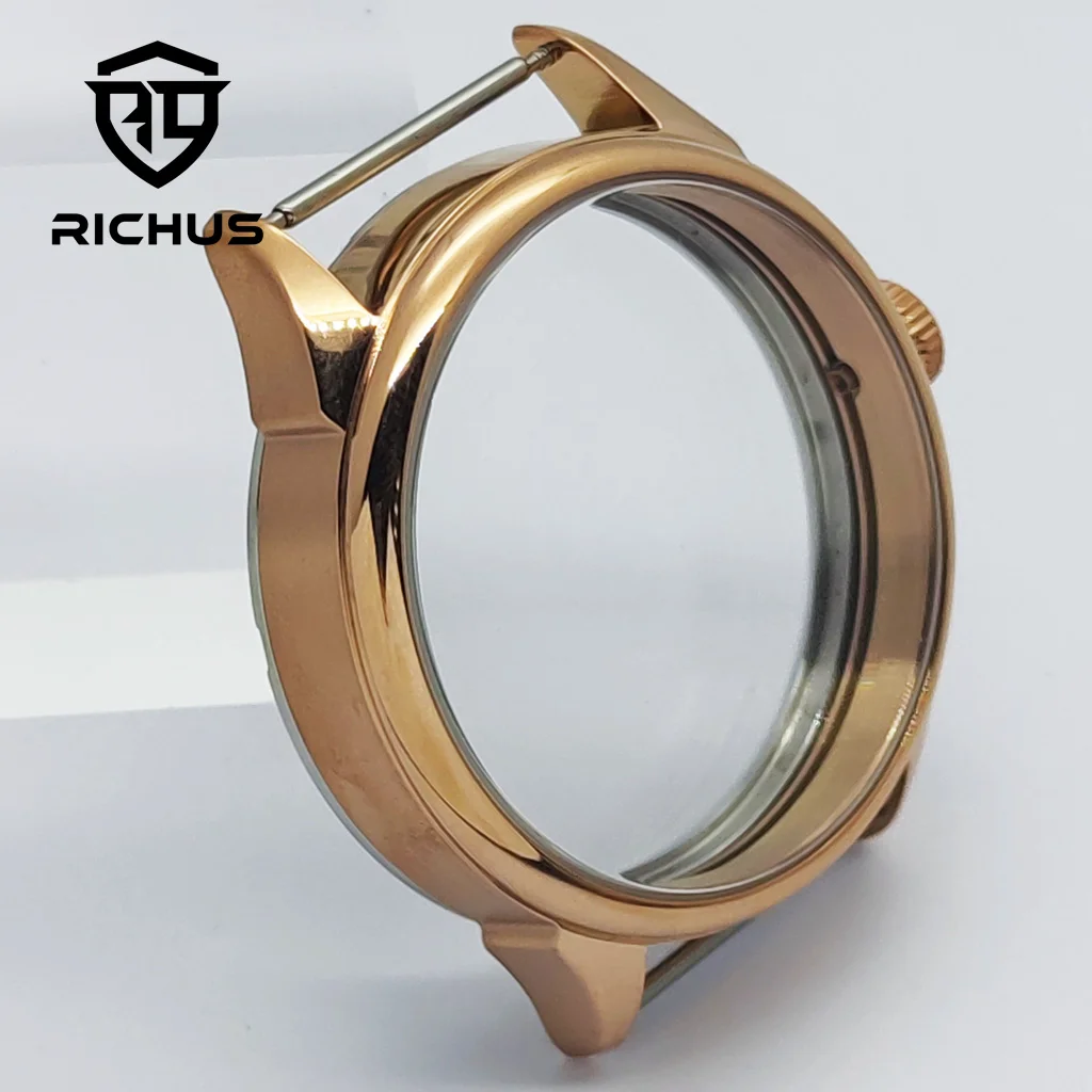 RICHUS ETA6497 케이스 42mm 로즈 골드 시계 케이스 ETA6497 6498 Seagull ST3600 ST3620 ST36 무브먼트
