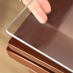PVC transparent tablecloth with a thickness, heat-resistant, waterproof, and oil resistant dining table mat, 1pc