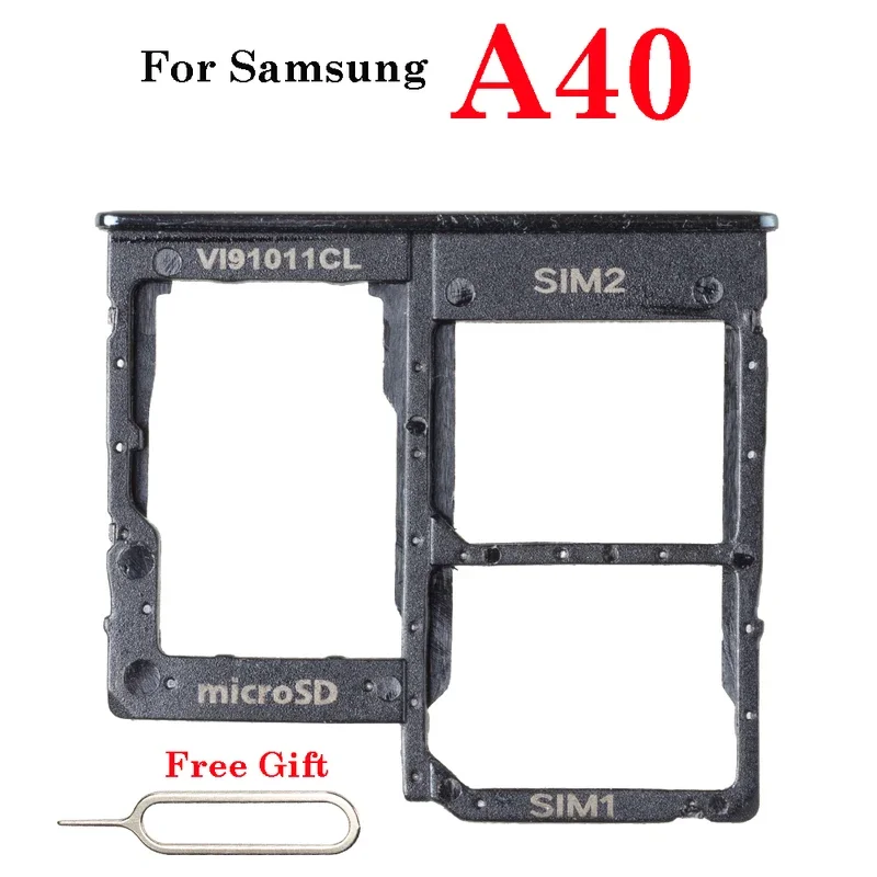 Лоток для чипа SIM-карты, 1 шт., запасные части для Samsung Galaxy A40 A405 AF 405, лоток для двух SIM-карт micro SD, держатель, слот для чтения