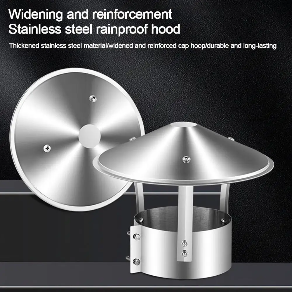 75-160mm Ventilated Rain Cap Stainless Steel Exterior Wall Air Outlet Stove Pipe Protector Cover Rain Pipe Cap Fireplaces