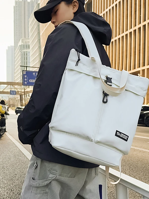 Faionable Multi-Functional Women's Bapa 2025 New Travel Sports Commuting Bag Lightweight Nylon Pure Color Vertical Square