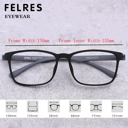 Imagen 2 del producto Gafas de lectura antiluz azul de gran tamaño de 150mm para hombre y mujer TR90, gafas grandes y amplias sin tornillos, lectores para presbicia