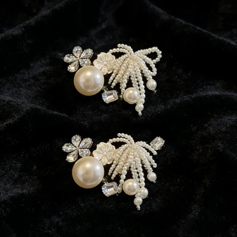 Luxury Pearl Chain Flower Ballet Clogs Accessories Summer 2026 Elegant Rhinestore DIY Shoes Charms Set Women Shoes Decorations