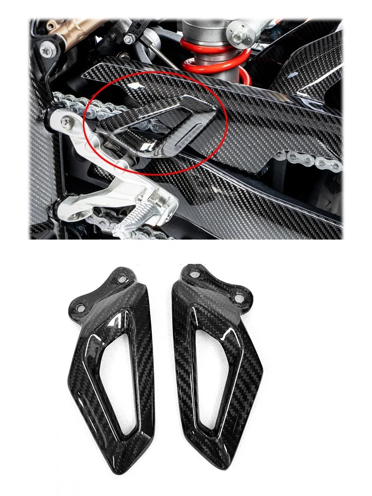 

Carbon Fiber Heel Plate Guard Cover ForBMW S1000RR S 1000 RR 2019-2022 Heel Guard Rearset Plate Foot Peg Protector