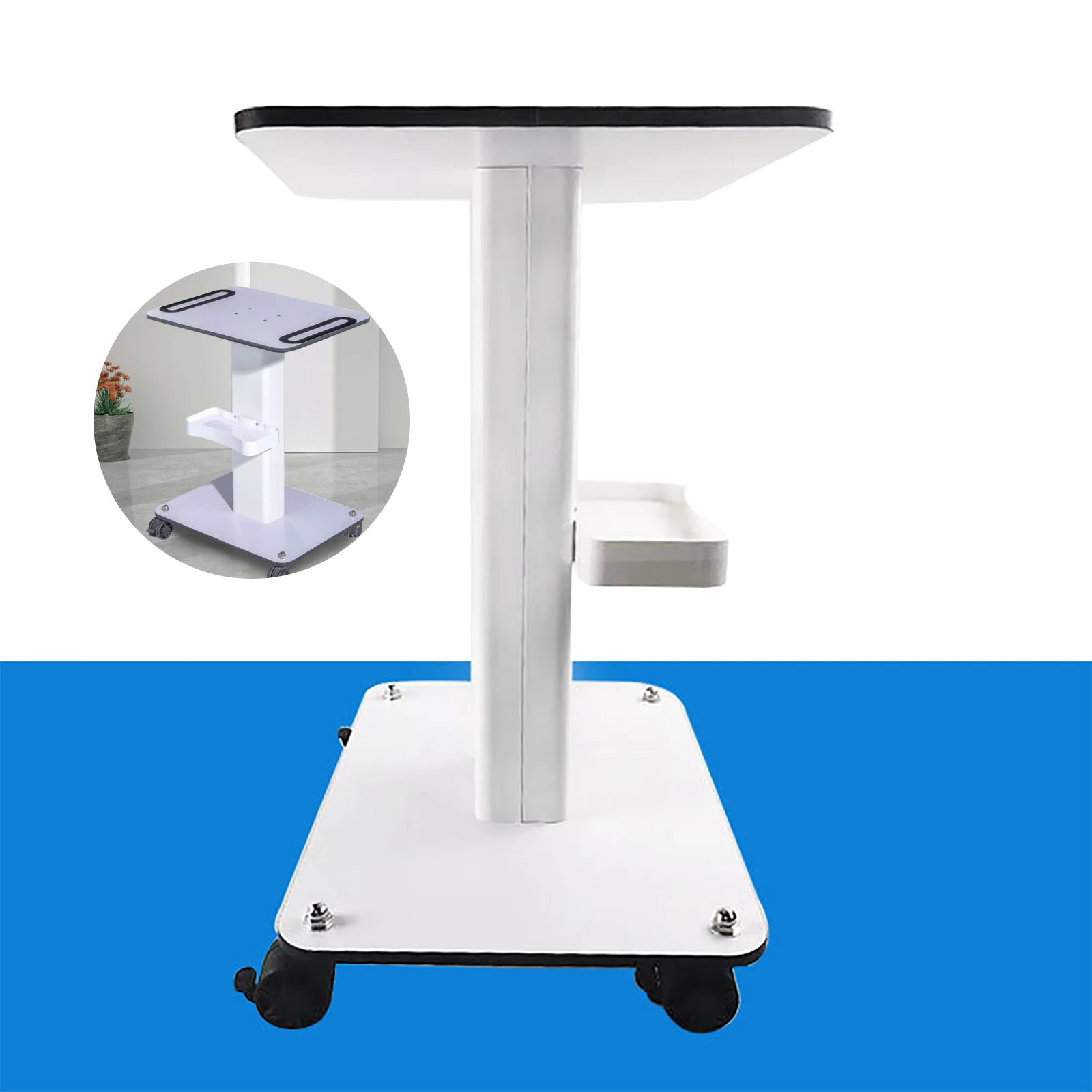 White Salon Trolley Beauty Cart Super Large Table SPA Trolley Machine with Wheels