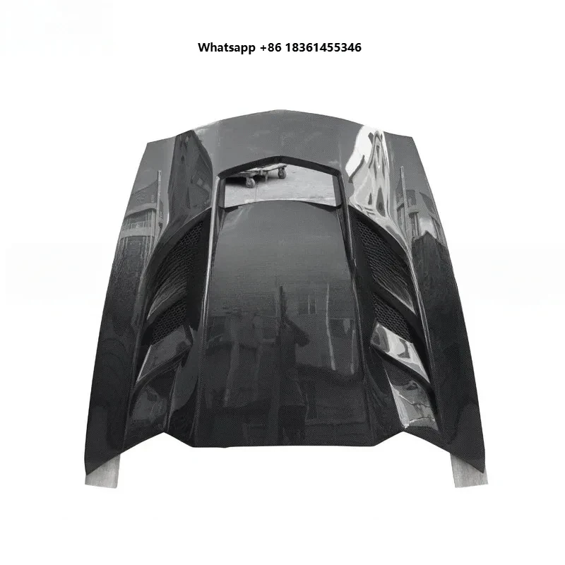 

for C7 Z06 Upgr KR2 Style Glossy Carbon Fiber Car Hood Bonnet
