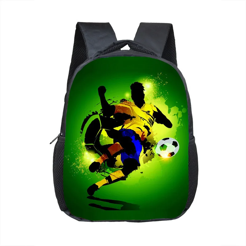 16 Inch Cool Soccerly / Footbally Print Backpack for 3-6 Years Old Kids Children School Bags Small Toddler Bag Kindergarten Bags