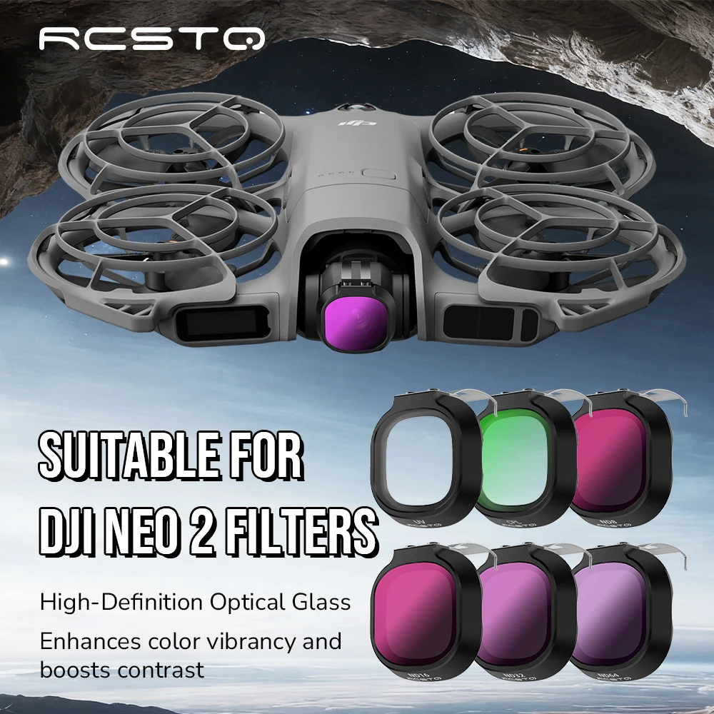 RCSTQ – jeu de filtres d'objectif de Drone pour DJI Neo2 ND, Kit de filtres ND8 ND16 ND32 CPL, filtre UV pour caméra, filtre Anti-éblouissement, accessoires de Drone
