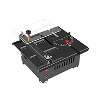100W Multi Functional Table Saw Mini Desktop Electric Saw Cutter Speed and Angle Adjustable Liftable Blade 16MM Cutting Depth wi