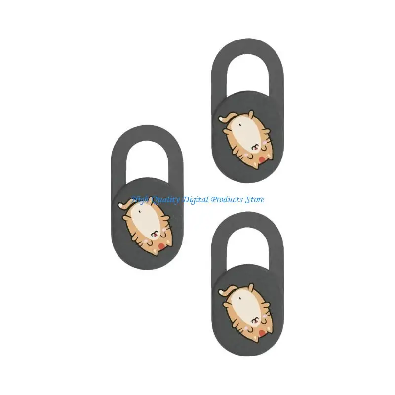 U2JE 3PCS 만화 고양이 카메라 커버 웹캠 커버 슬라이드 유니버설 카메라 커버