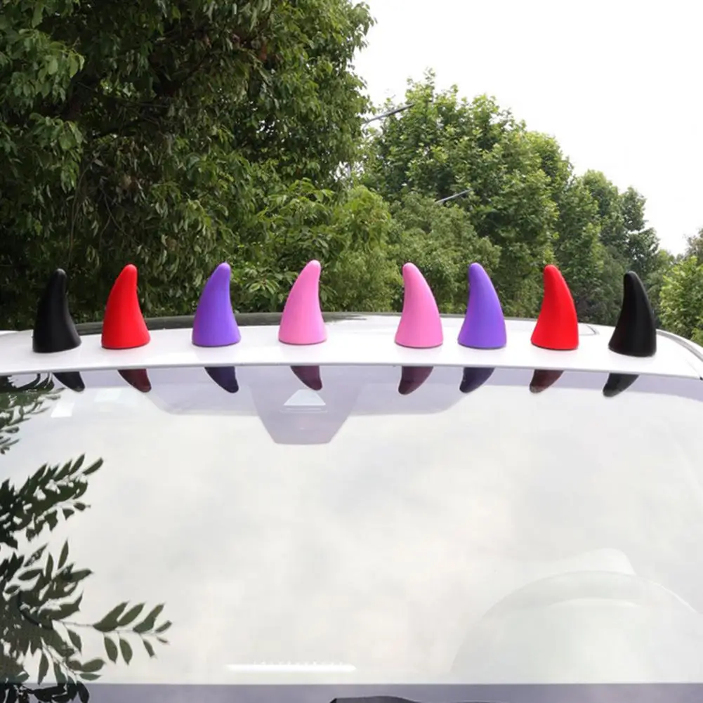 1 Pair 3D Car Devil Horns Sticker Auto Roof Decoration Front Rear Bumper Guard Decorative Devil Horns Waterproof Car Ornament