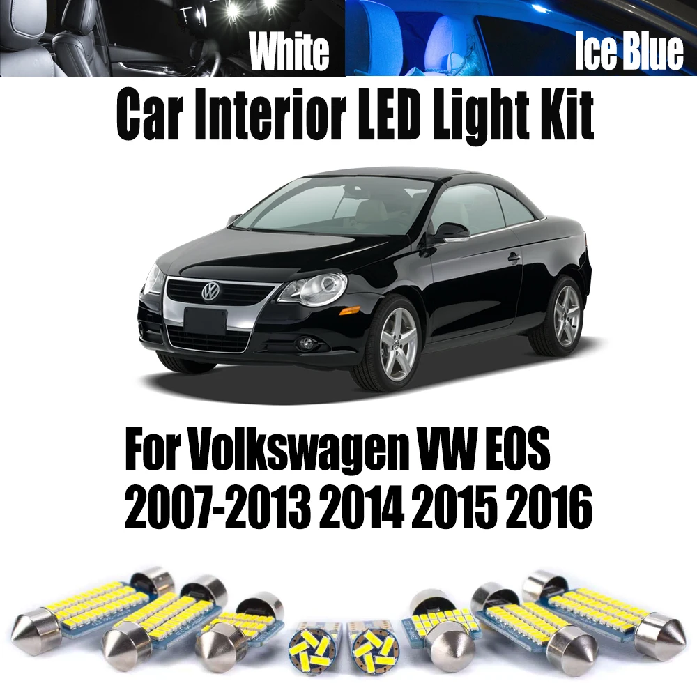 Canbus اكسسوارات LED مصباح السقف الداخلي ل Volkswagen VW EOS 2007- 2012 2013 2014 2015 2016 سيارة الغرور مرآة لمبات عدة