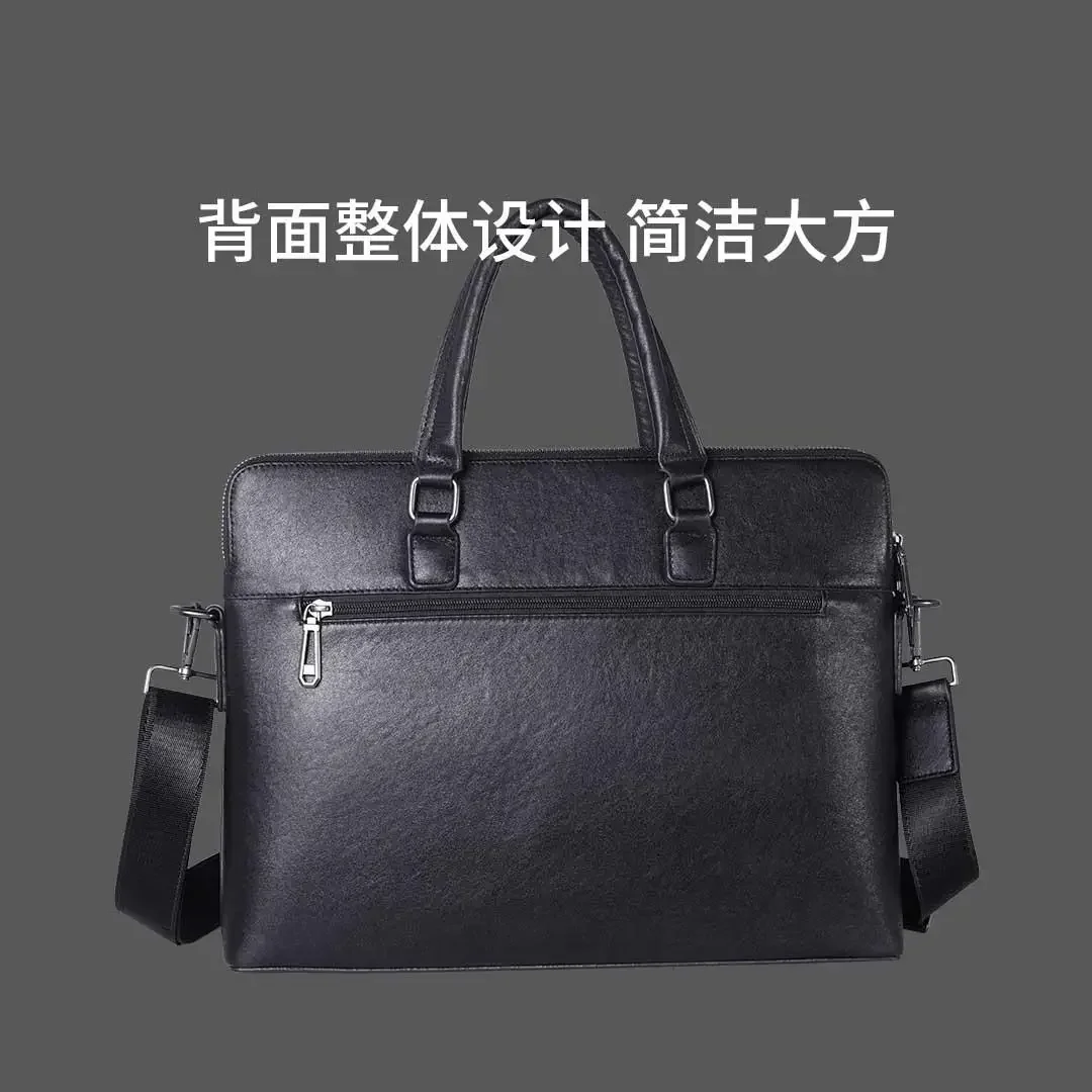 Xiaomi TANJIEZHE Briefcase Shoulder Messenger Bags Men\'s Genuine Leather Bag\'s Briefcase Office Business Handbag Waterproof