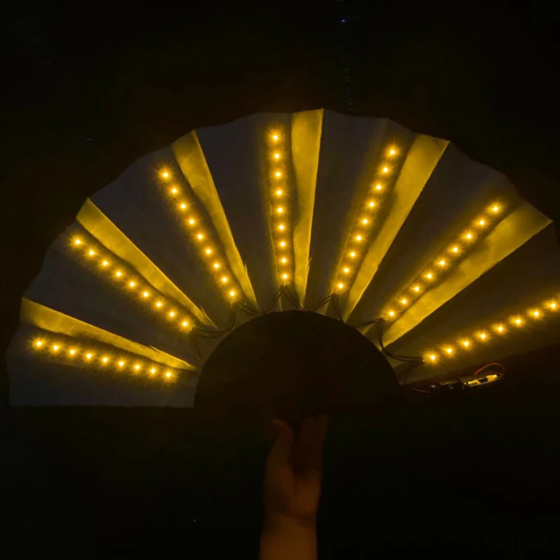 Glow Folding LED Fan Dancing Light Fan Night Show Halloween Christmas Rave Festival Accessories Glow In The Dark Party Supplies - Detail 1
