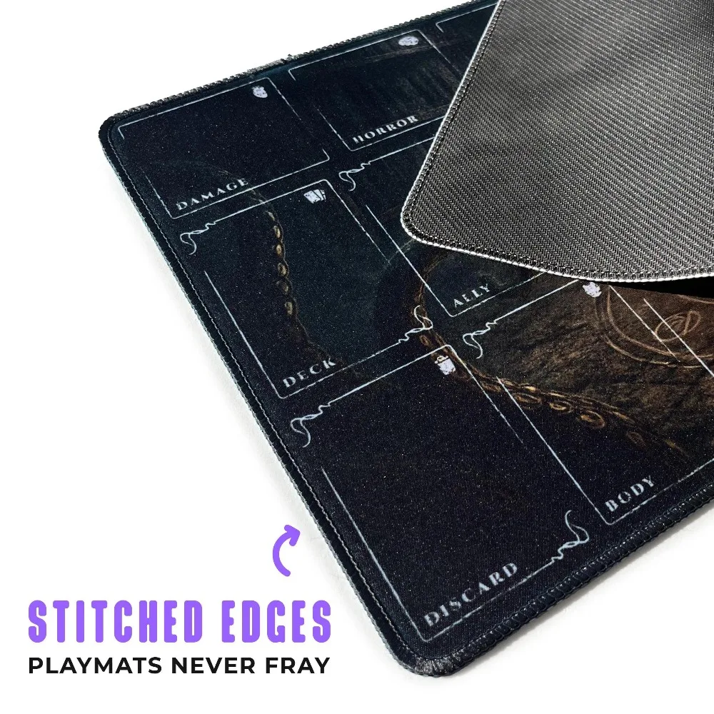 Arkham Horror Card Game Player Mat LCG Investigator Game Mat with Deck Zones Non-Slip Stitched Edges Playmat Tapis De Souris