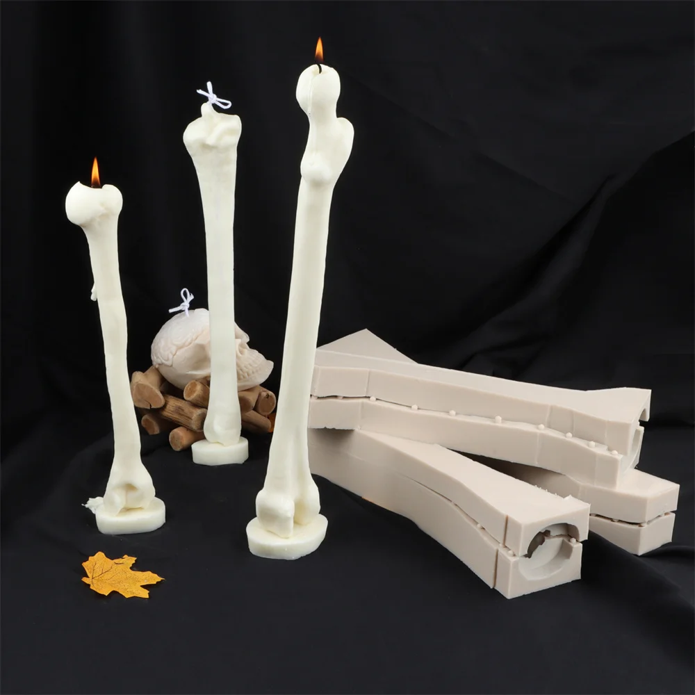 Menschliche Knochen Silikon Kerze Form 3D Physikalische Knochen Silikon Harz Epoxy Formen DIY Handgemachte Knochen Gips Silikon Form Ostern Dekor