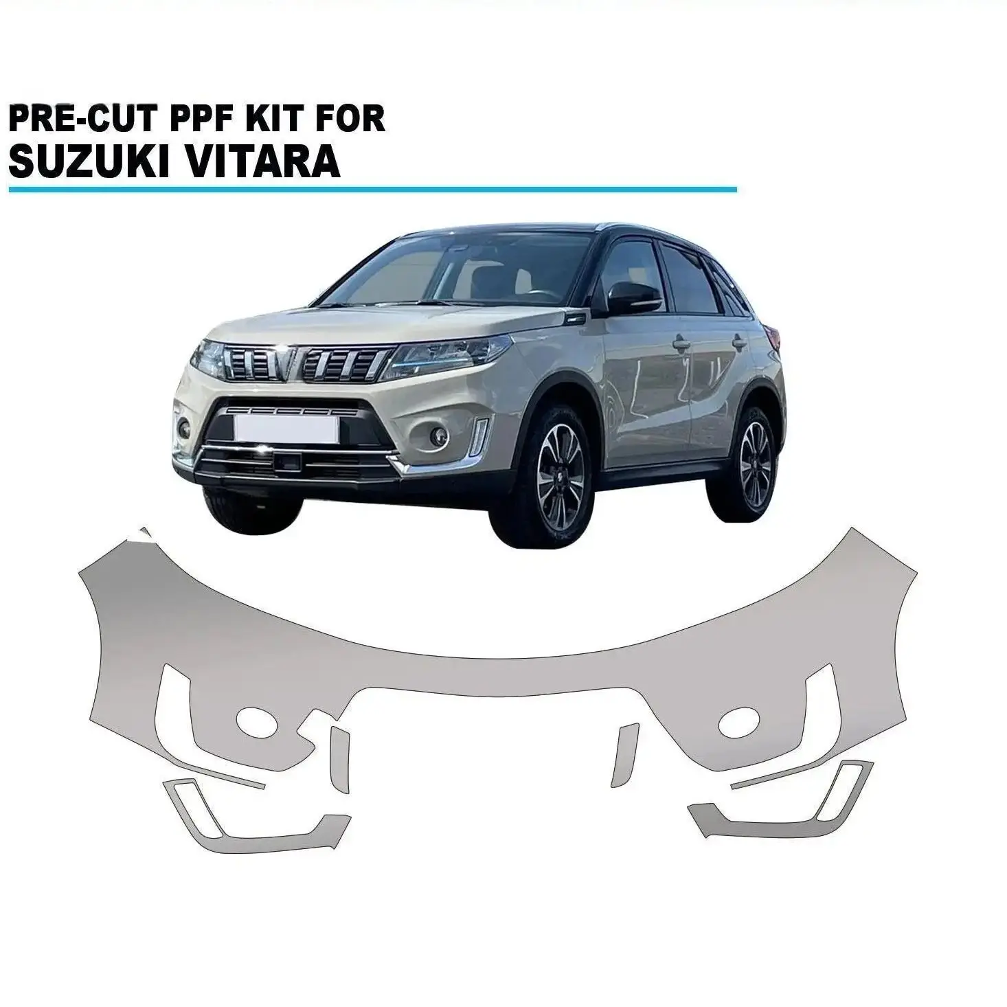 

For Suzuki Vitara 2019-UP TPU Bumper Hood Scratch-Resistant Self-Healing Paint Protection Film Invisible Pre-cut PPF ﻿Kit
