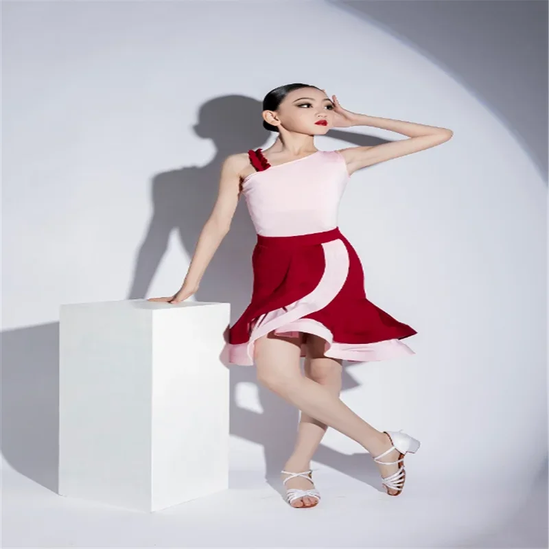 Girl Latin Dance Dress Kids Professional Competition Ballroom Dancewear Children Ango Cha Cha Rumba Stage Perfromance Costume