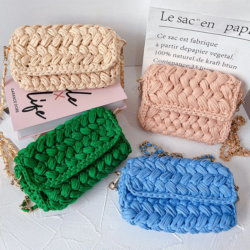 DIY Hand-woven Creative Slung Hyun-a Kim with Small Fragrance Crochet Bag Gift for Girlfriend.