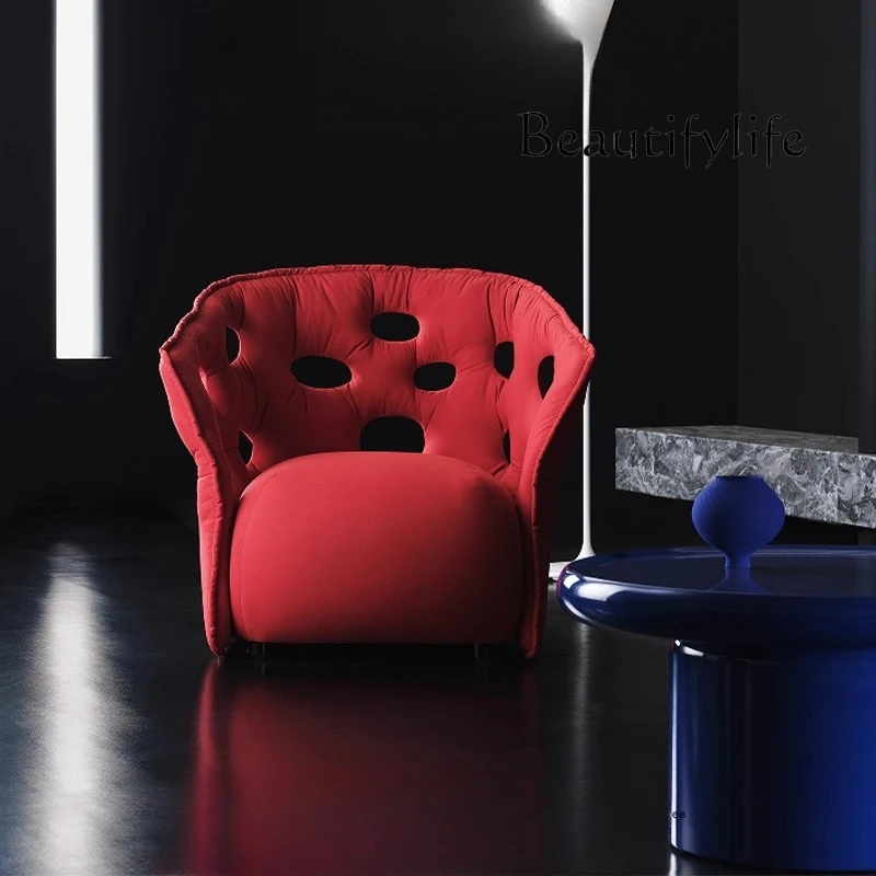 

Nordic modern flannel leisure sofa chair model room home hotel bedroom work negotiation chair