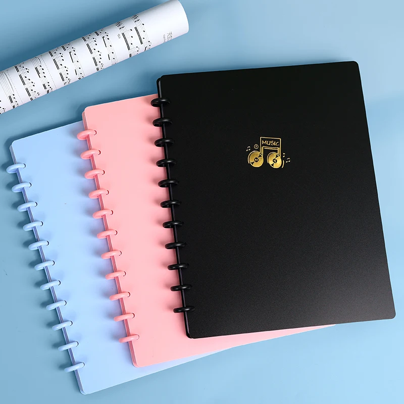 

A4 Thickened Loose Leaf Music Folder - Double-Sided Editable Piano/Guitar Score Binder, Durable PP Sheet Organizer