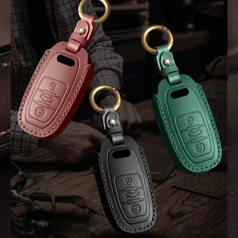 

Car Key Case Cover Key Bag For Audi A1 A3 8v A4 B9 A5 A6 C8 Q3 Q5 Q7 Tt Keychain Accessories Car-Styling Auto Holder Shell