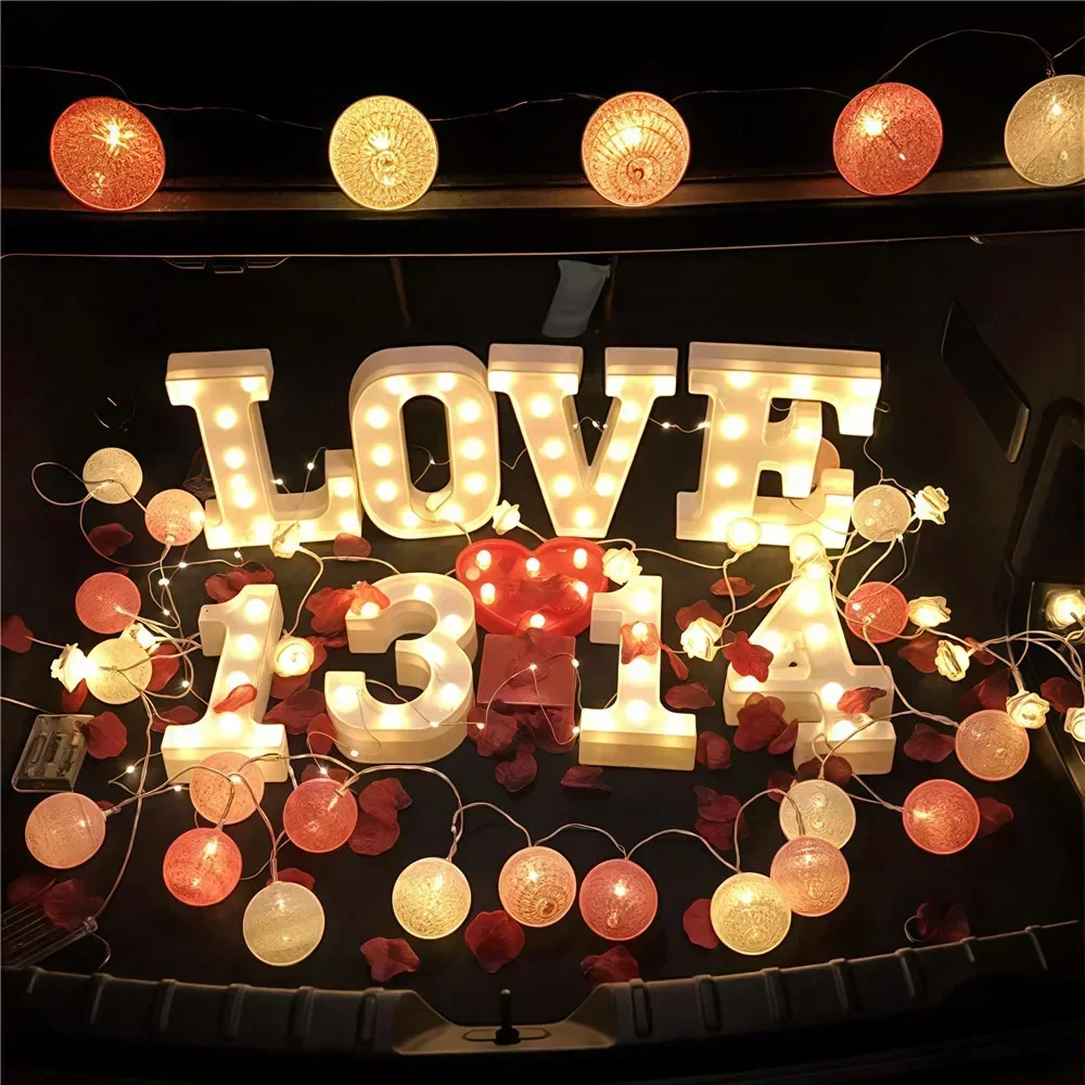 Halloween Cotton Garland Balls Lights String Christmas Outdoor Hanging Party Baby Kids Room Bed Fairy Lights Wedding Decorations - view 5