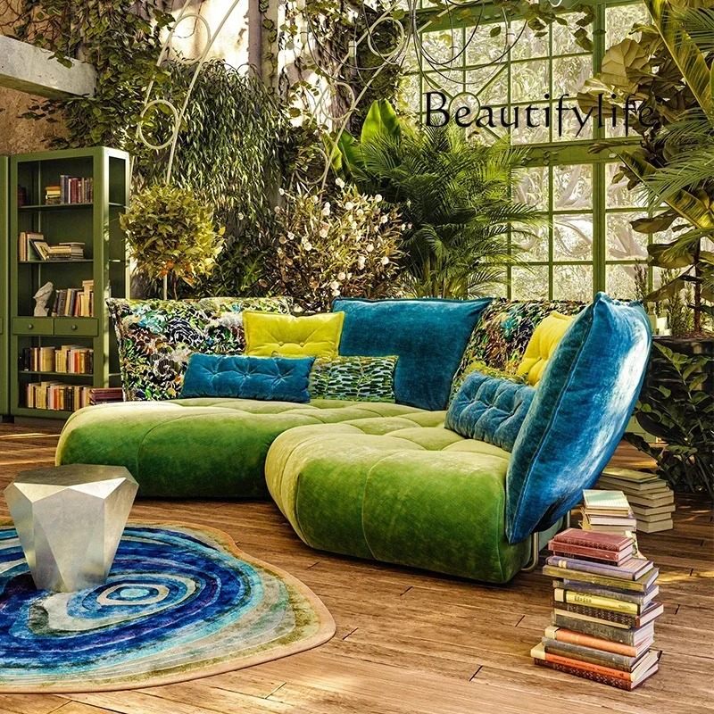 

kXS Modern Simple Designer Color New Special-shaped Hotel Corner High-end Fabric Sofa
