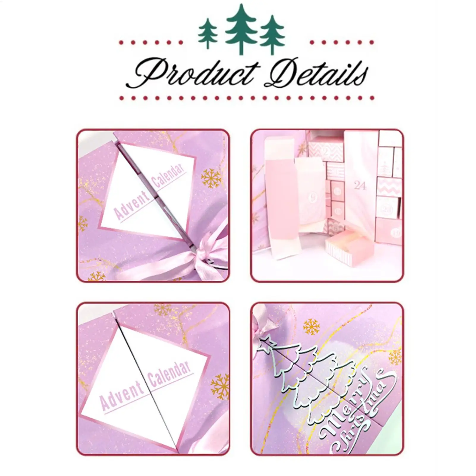 

Пустой календарь обратного отсчета, игрушечный календарь обратного отсчета, 24-дневный праздничный пустой контейнер-органайзер для вечеринок, сбора