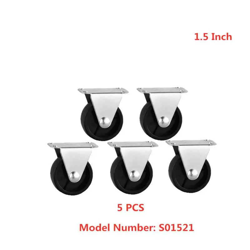 

5 Pcs/Lot 1.5 Inch Black Pp Directional Caster Diameter 40 Light Shelf Roller Children's Bed Drawer Wheel